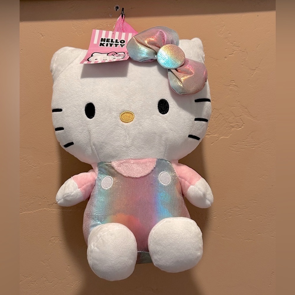 HELLO KITTY Figural Backpack. Iridescent Rainbow Design Made By Sanrio NWTS.